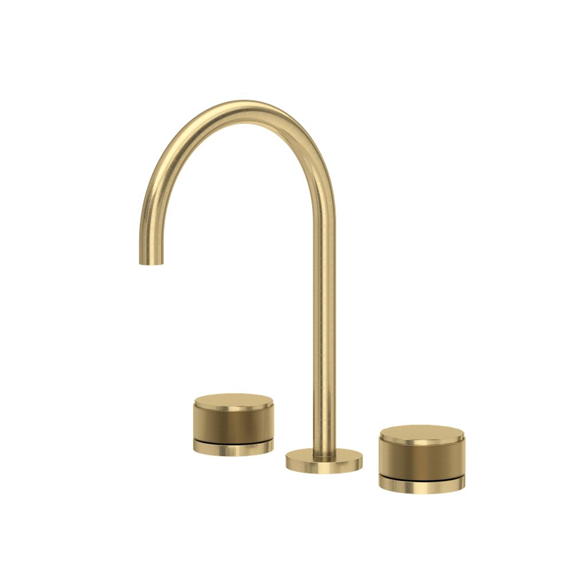 House Of Rohl Amahle AM08D3IWAG Lavatory Faucet 7-1/8" C Deck-Mount 3H 8CC 1.20 GPM W/2-Knob Gold