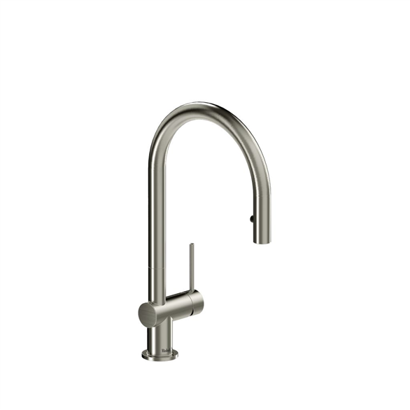Riobel Azure AZ101SS Kitchen Faucet 8-1/8" Deck-Mount 1H Pull-Down Spray W/1-Lever Silver