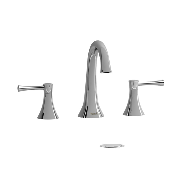 Riobel Edge ED08LC Lavatory Faucet 3-3/4" Deck-Mount 3H 8CC WS 1.20 GPM W/2-Lever Push Chrome