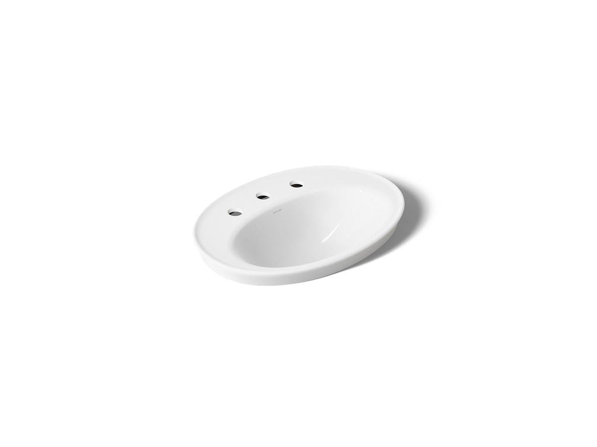 Kohler 2075-8-0 Serif 22-1/4" oval drop-in bathroom sink