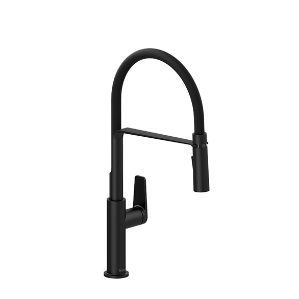 Riobel Mythic MY101BK Kitchen Faucet 7-7/8" Deck-Mount 1H Pull-Out Spray W/1-Lever Black