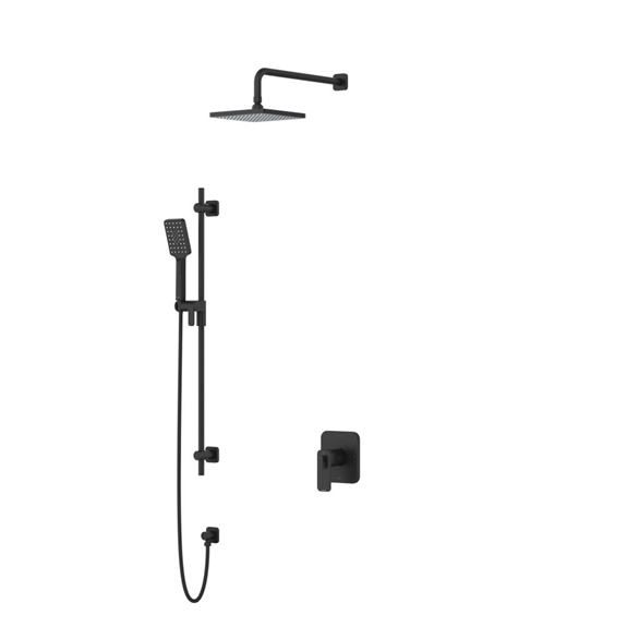 Riobel Equinox TKIT#323EQBK Shower Trim Kit T&P W/2-Lever Black