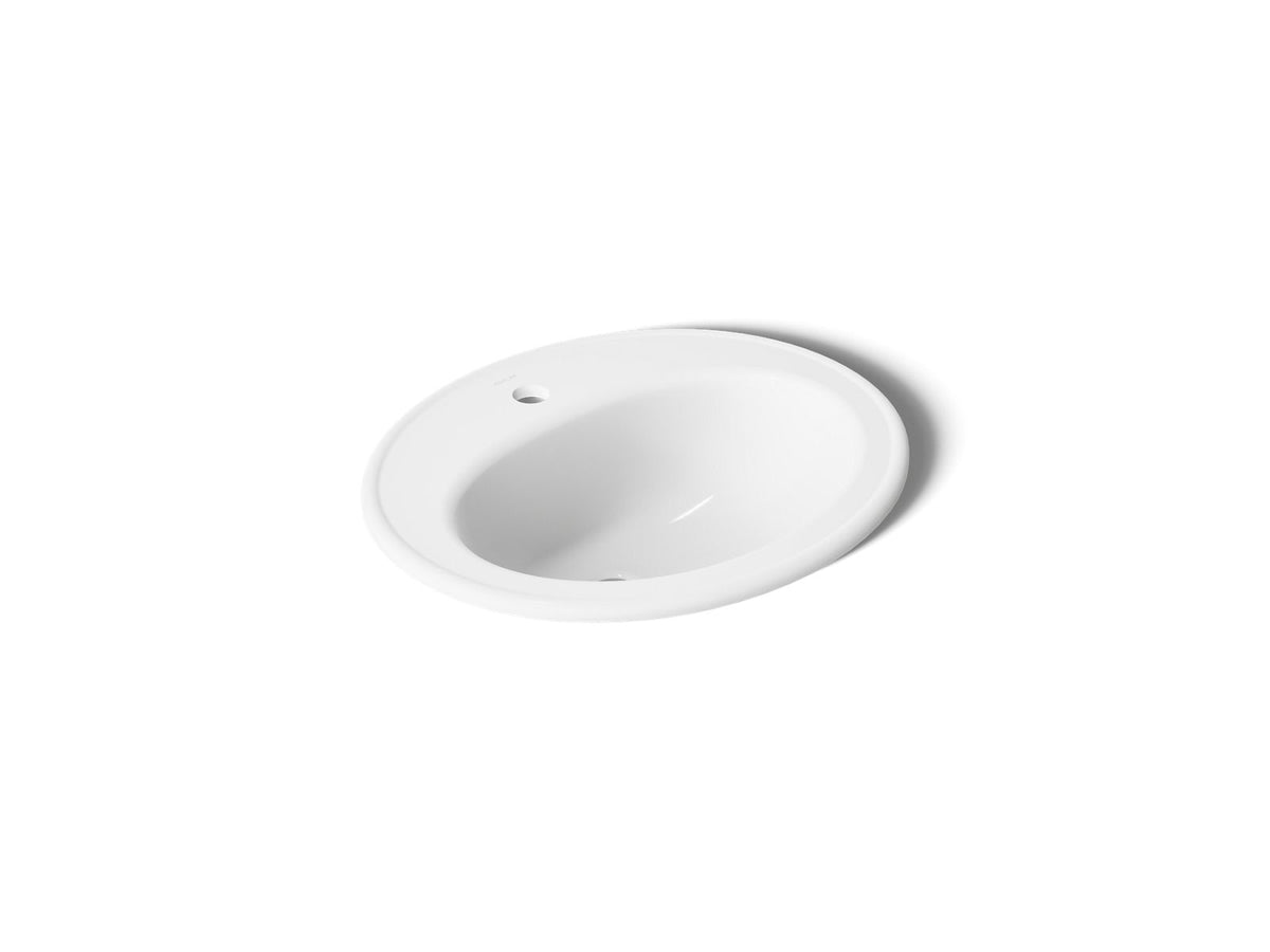 Kohler 2196-1-0 Pennington 20-1/4" oval drop-in bathroom sink
