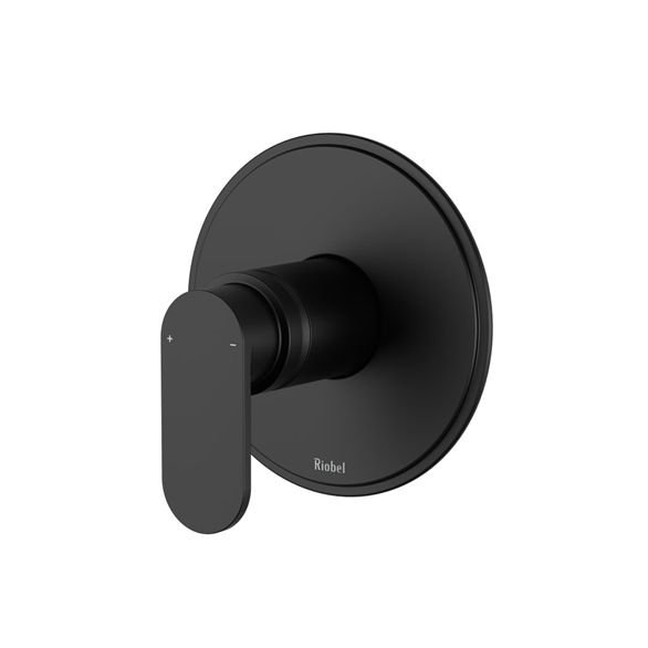 Riobel Arca TAA51BK 6", 1/2" Brass Round Pressure Balance Wall-Mount Valve Trim 5.80 GPM With 1-Lever Handle, Spool Black