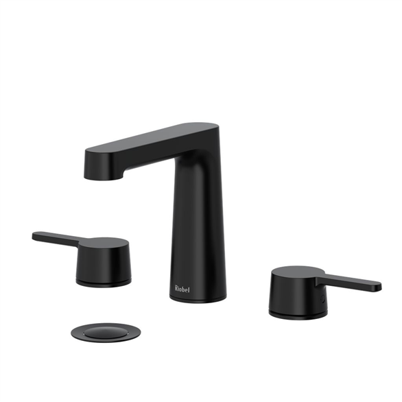 Riobel Nibi NB08BK Lavatory Faucet 5-1/2" Deck-Mount 3H WS 1.20 GPM W/2-Lever Push Black