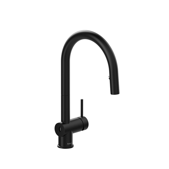 Riobel Azure AZ211BK Kitchen Faucet 8-1/8" C Touchless Deck-Mount 1H Pull-Down Spray W/1-Lever Black