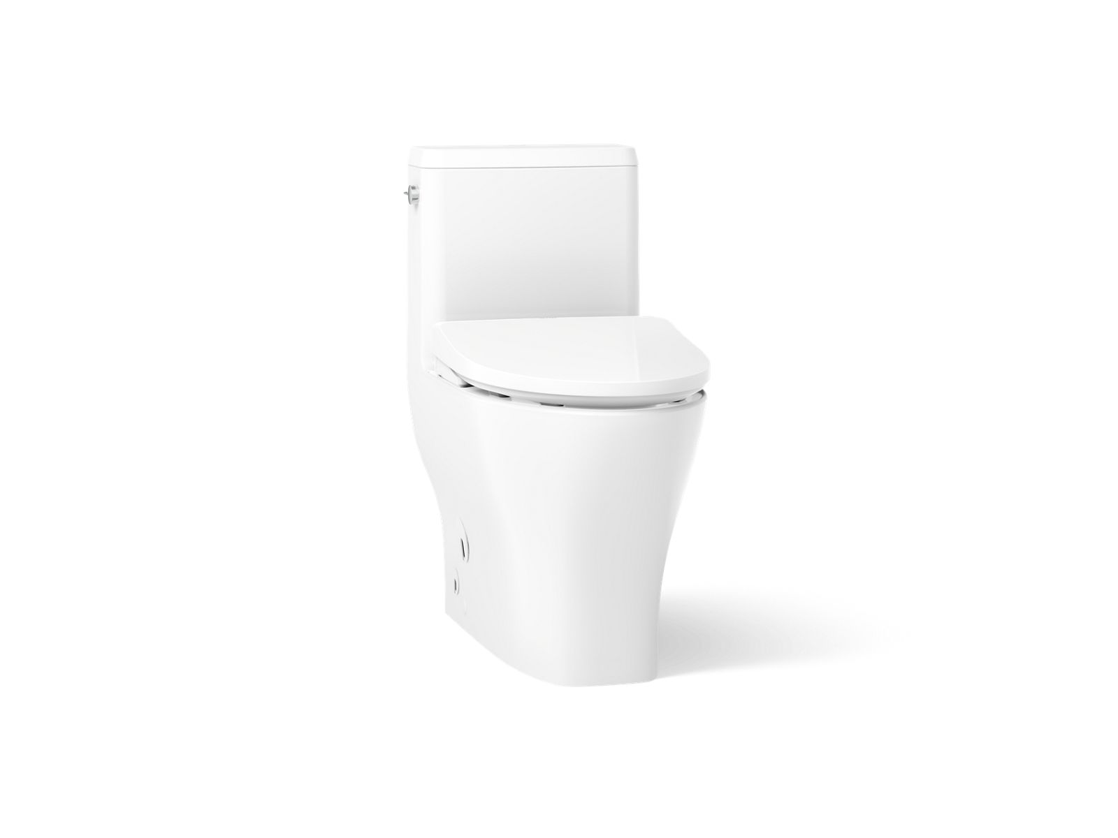 Kohler 23188-HC-0 Reach Curv Hidden Cord One-Piece Compact Elongated Dual-Flush Toilet, White