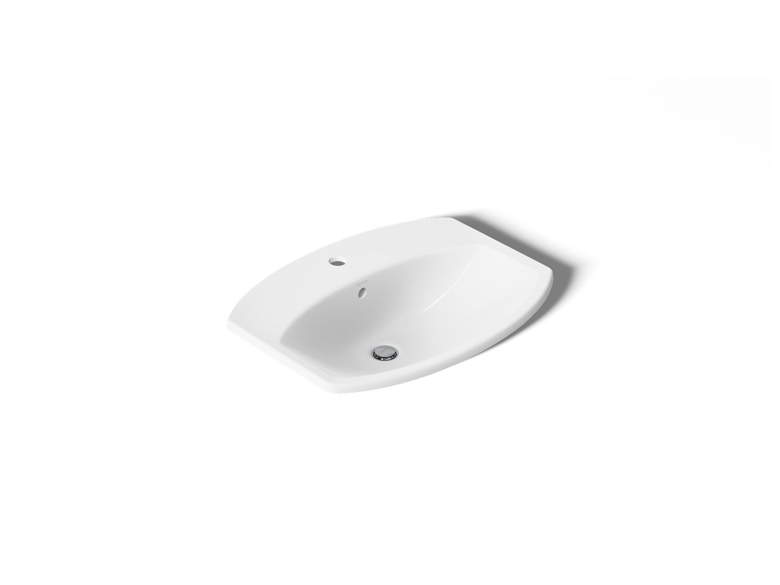 Kohler 2351-1-0 Cimarron 22-3/4" Rectangular Drop-In Bathroom Sink, Single-Hole, White