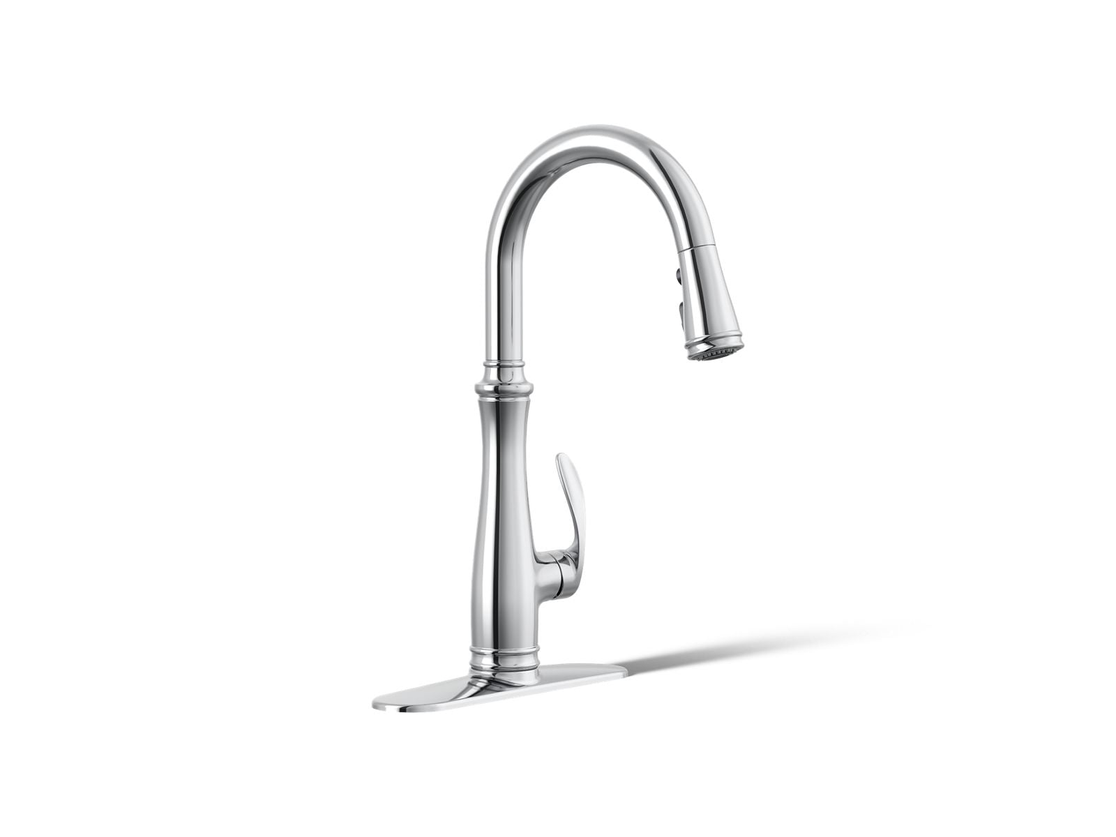 Kohler 560-CP Bellera Pull-down kitchen sink faucet with three-function sprayhead