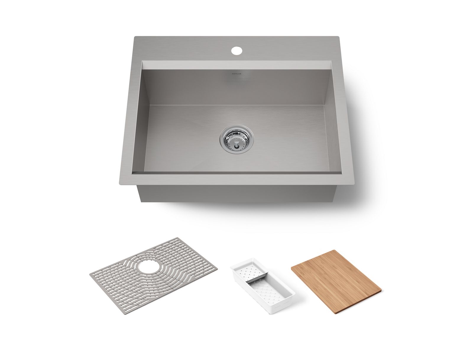 Kohler 80086-1PC-NA Task 27" top-/undermount single-bowl workstation kitchen sink