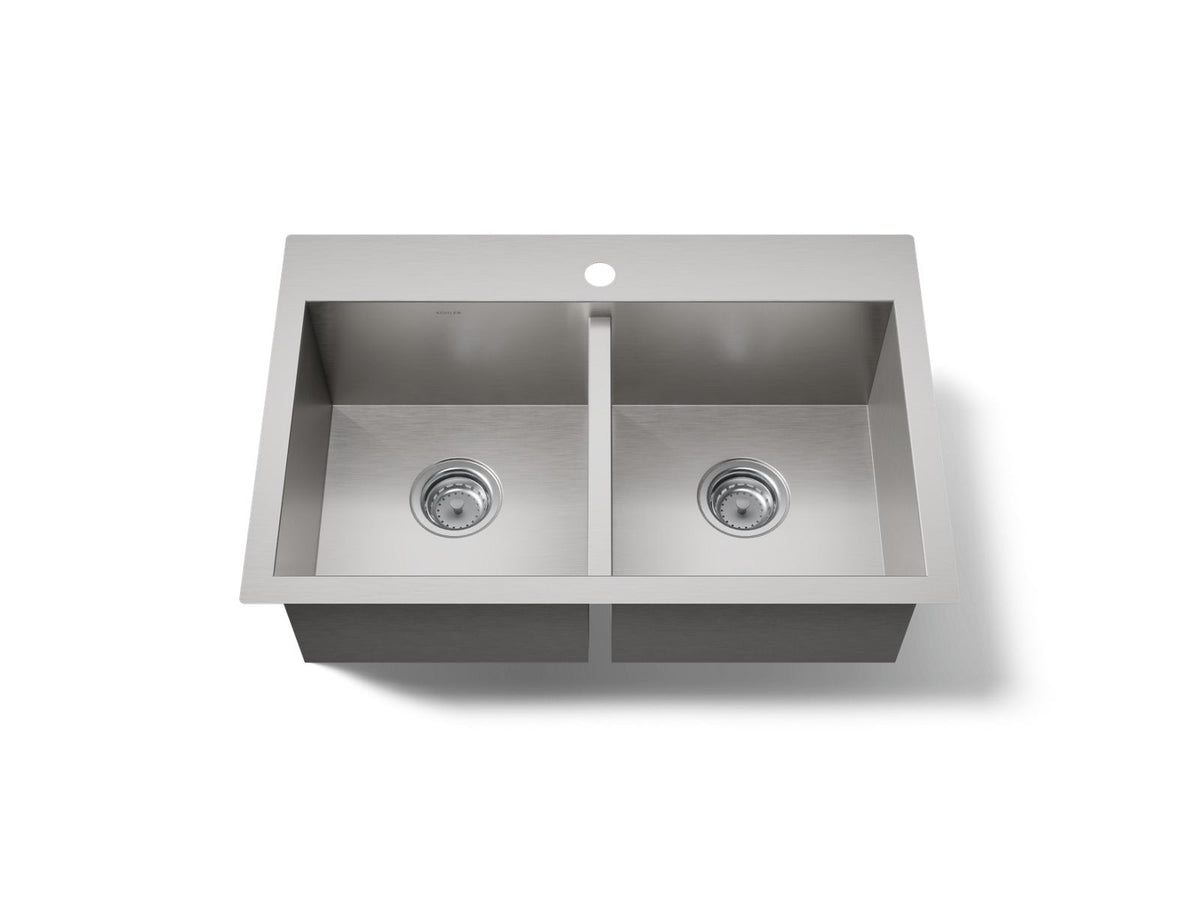 Kohler 80167-1-NA Vault 30-1/2" top-/undermount double-bowl kitchen sink