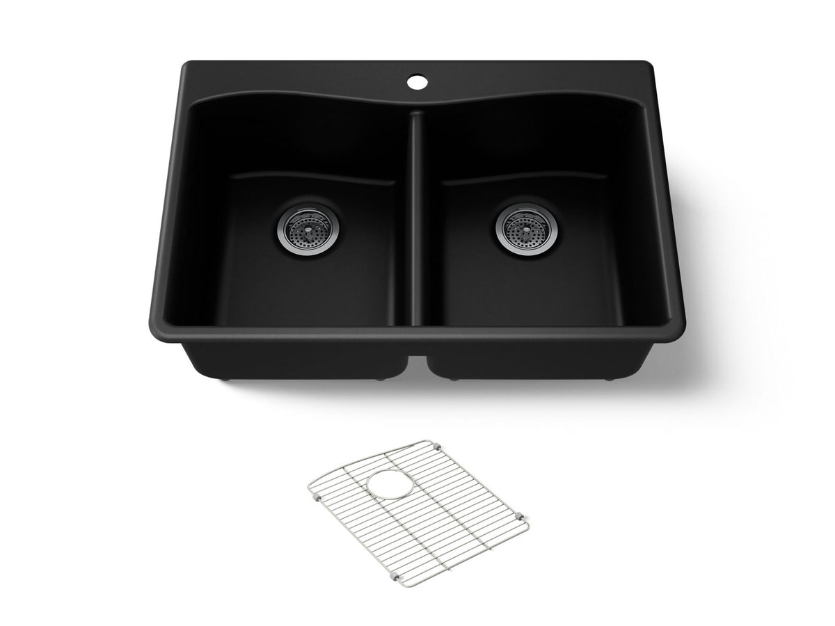 Kohler 8185-1-CM1 Kennon 33" top-/undermount double-bowl kitchen sink