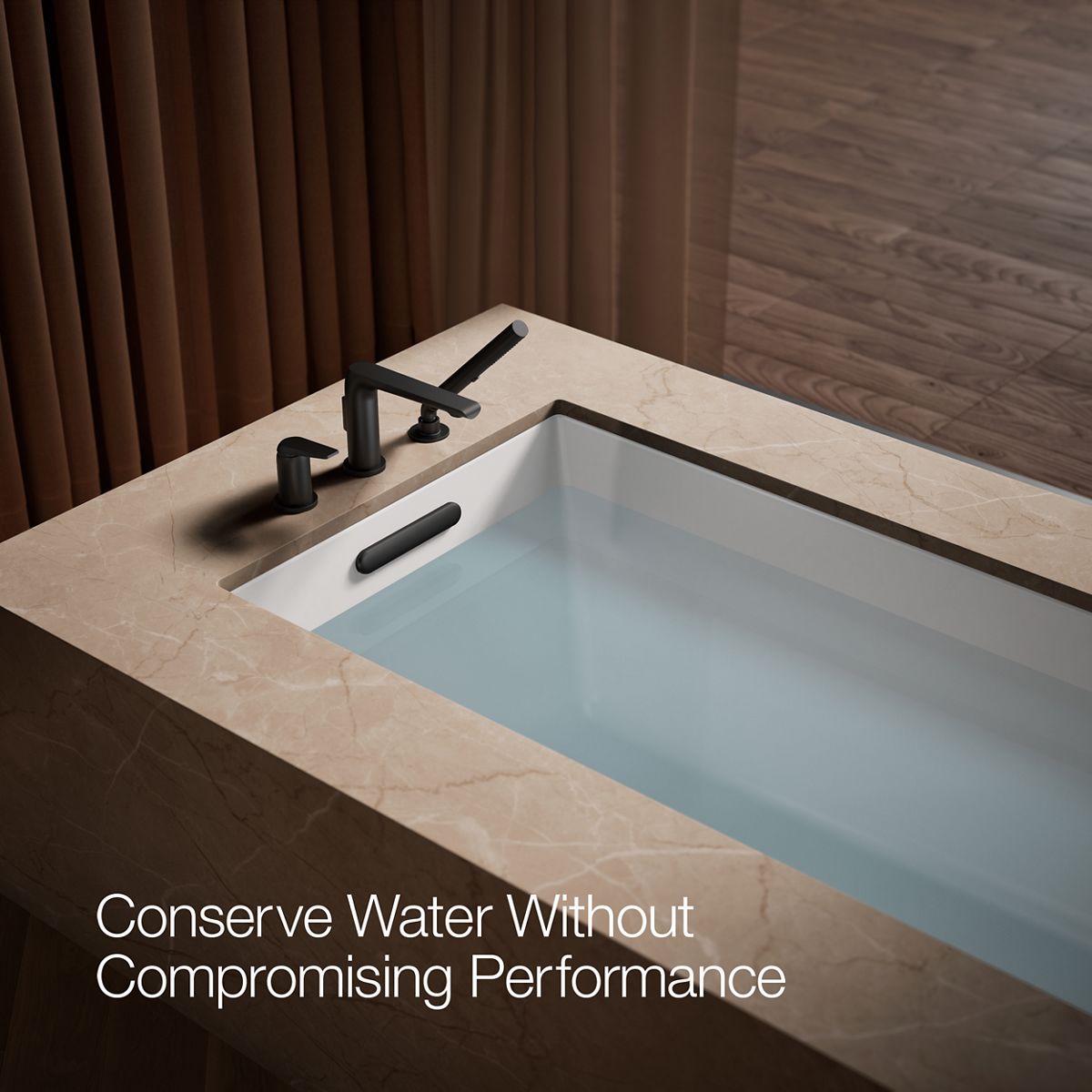 Avid Deck-mount bath faucet with handshower