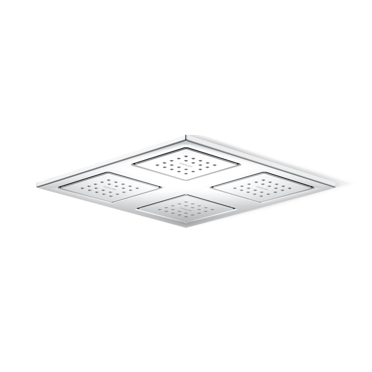 WaterTile Rain Overhead shower panel with four 22-nozzle sprayheads