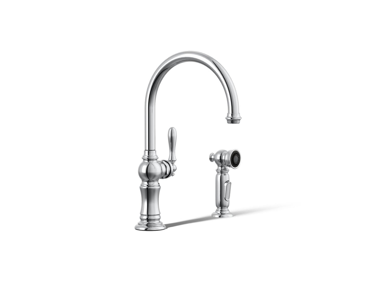 Kohler 99262-CP Artifacts Single-handle kitchen sink faucet with two-function sprayhead