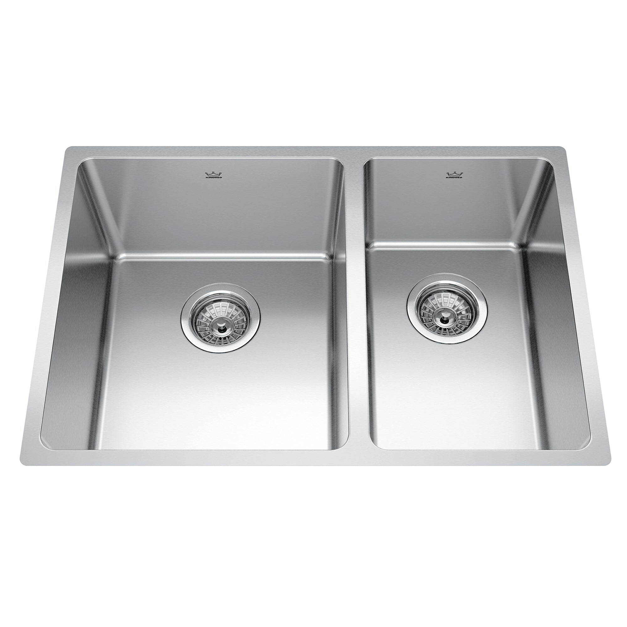 Franke Kindred BCU1827R-9 - Brookmore 26.6-in LR x 18.2-in FB Undermount Double Bowl Stainless Steel Kitchen Sink