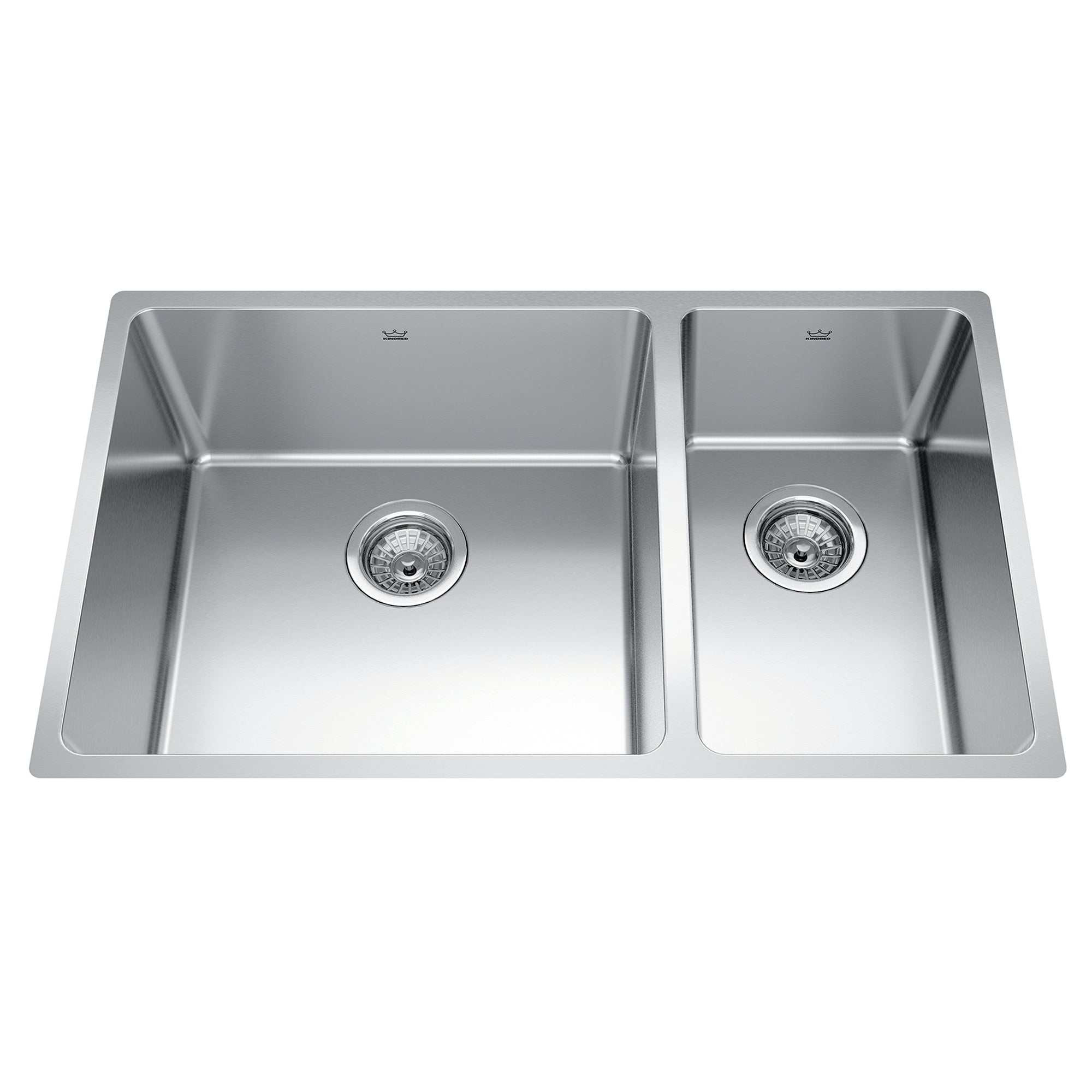 Franke Kindred BCU1831R-9 - Brookmore 30.6-in LR x 18.2-in FB Undermount Double Bowl Stainless Steel Kitchen Sink