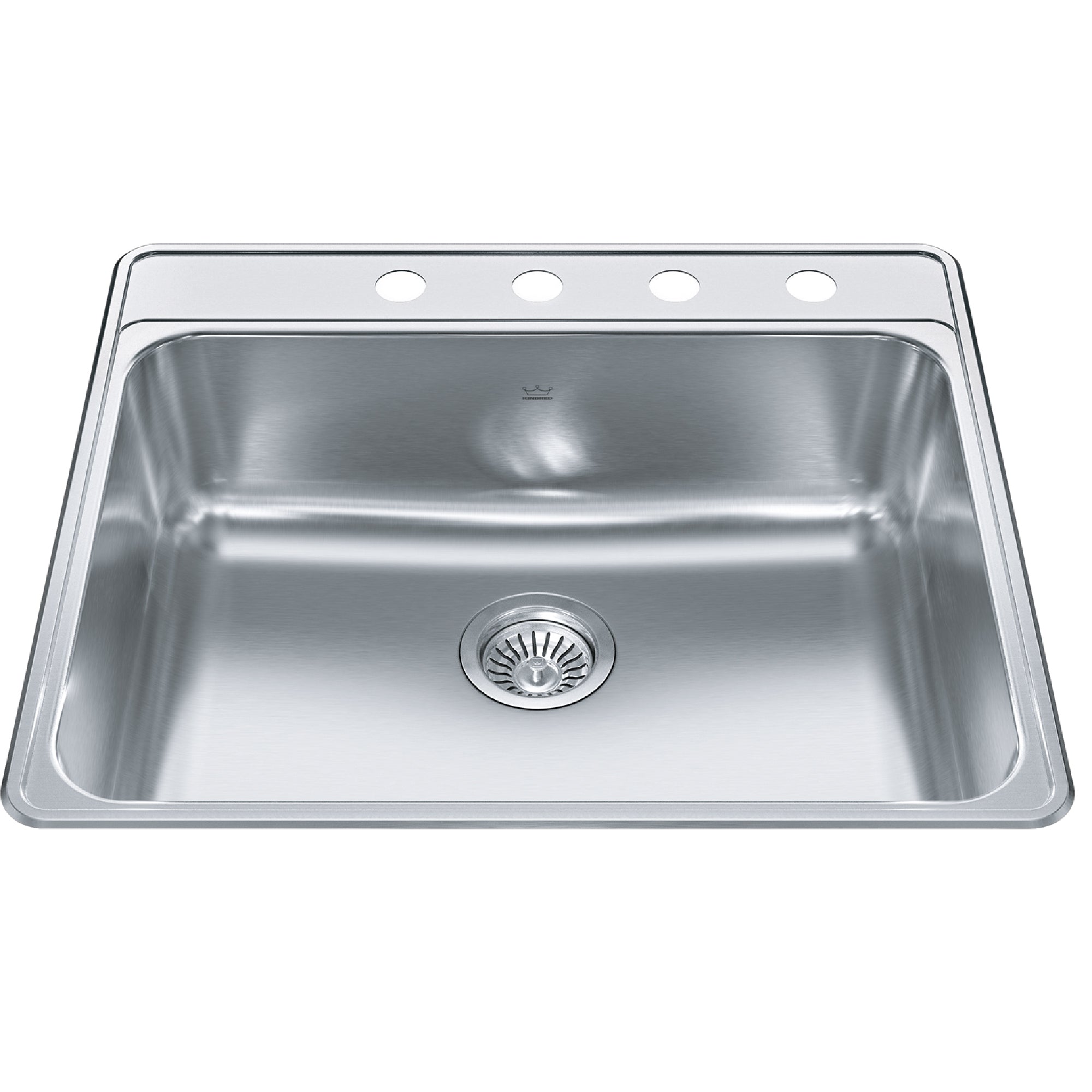 Franke Kindred CSLA2522-8-4CB - Creemore 25-in LR x 22-in FB Drop In Single Bowl 4-Hole Stainless Steel Kitchen Sink