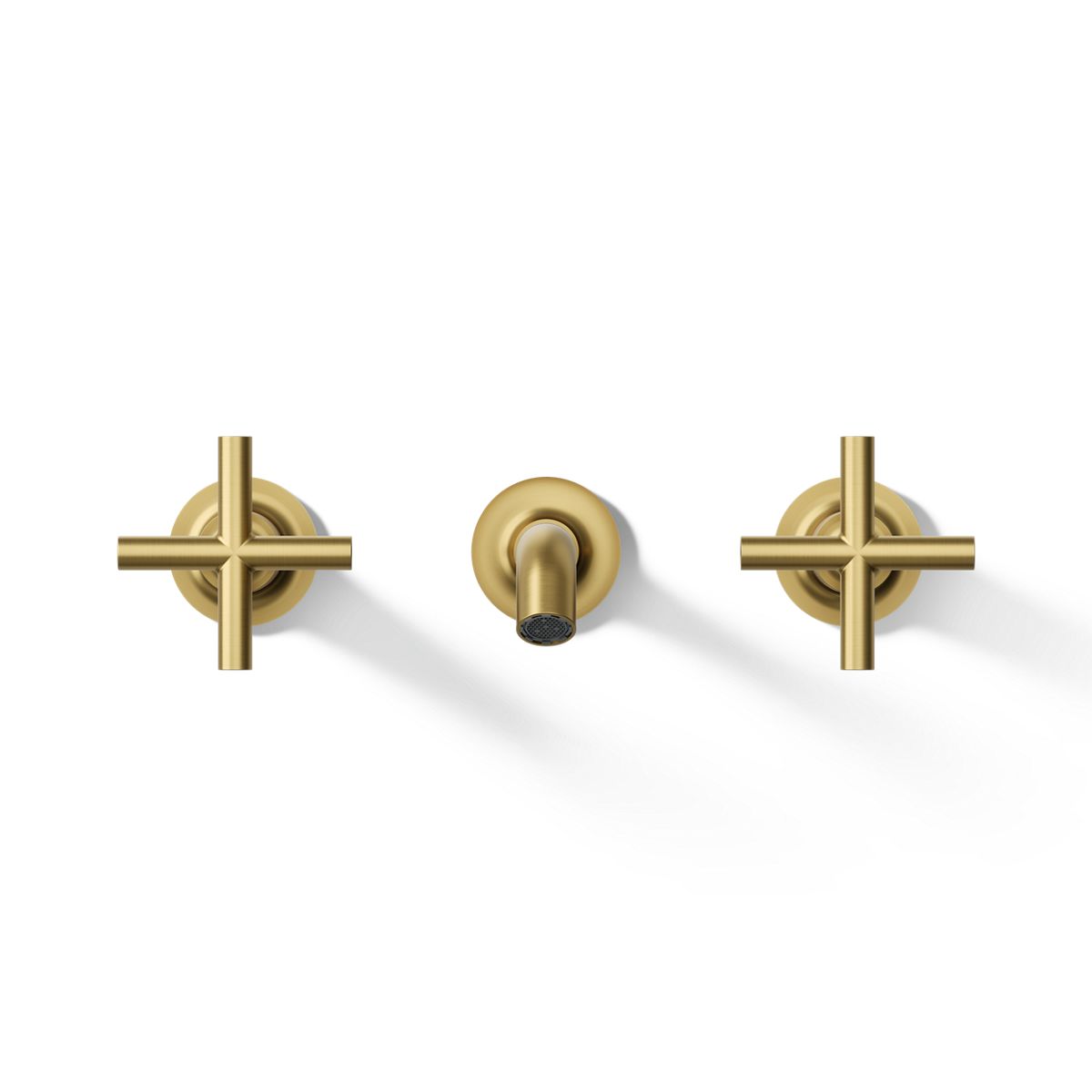 Kohler T14413-3-2MB Purist Wall-mount bathroom sink faucet trim with Cross handles, 1.2 gpm