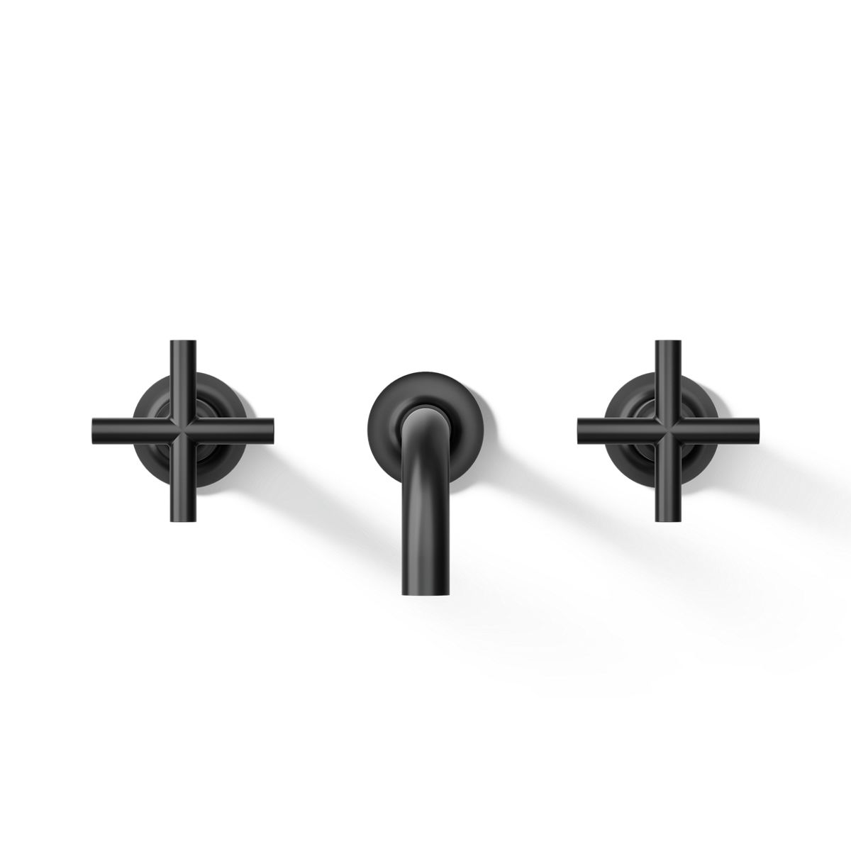 Kohler T14414-3-BL Purist Wall-mount bathroom sink faucet trim with Cross handles, 1.2 gpm