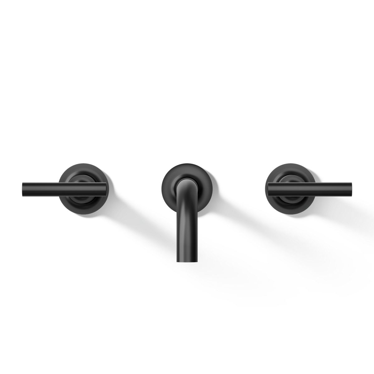 Kohler T14414-4-BL Purist Wall-mount bathroom sink faucet trim with Lever handles, 1.2 gpm