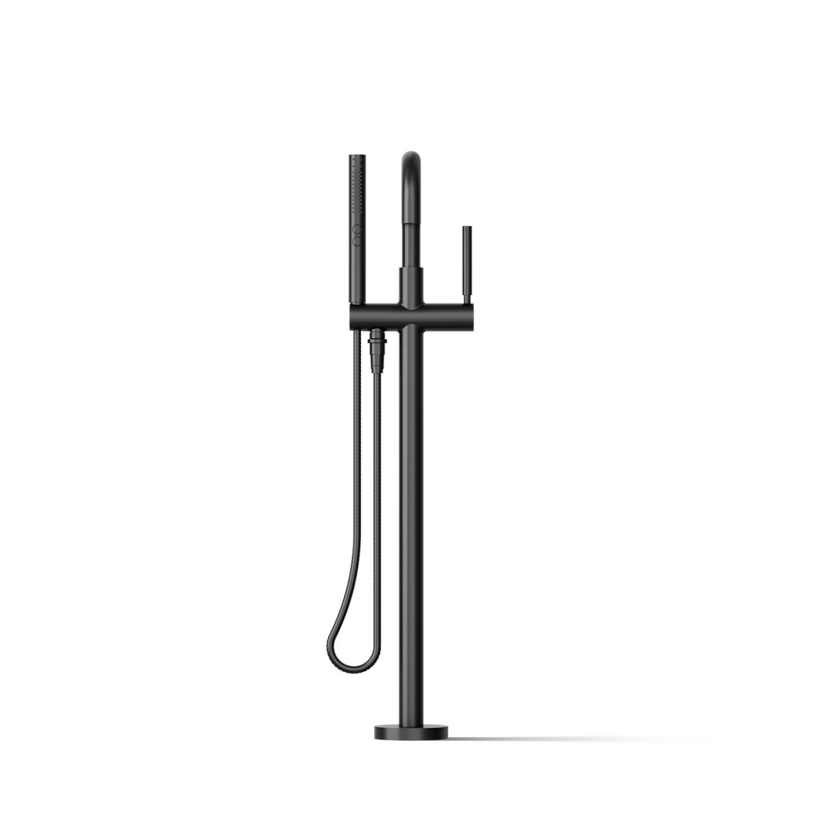Kohler T97328-4-BL Purist Floor-mount bath filler trim with handshower