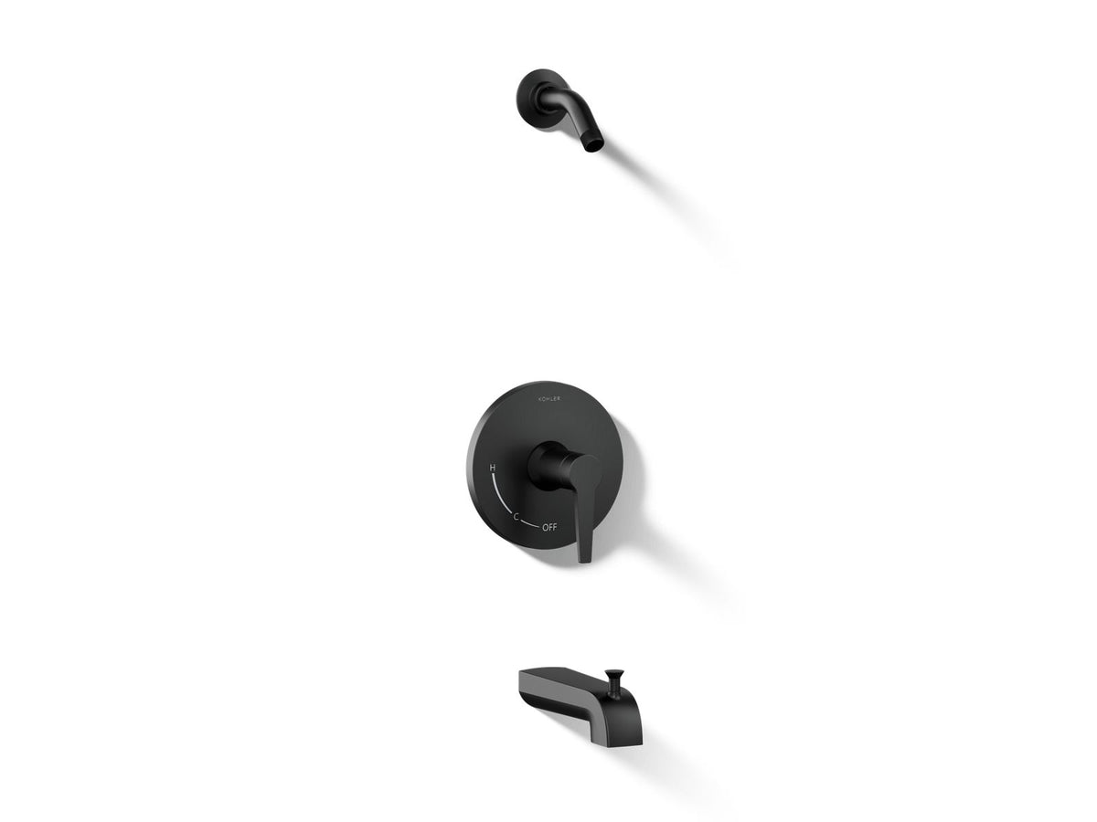Kohler TLS97074-4-BL Pitch Rite-Temp bath and shower trim kit, without showerhead