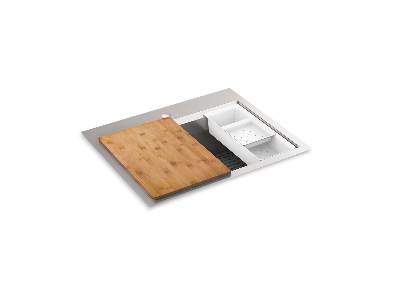 Task 27" top-/undermount single-bowl workstation kitchen sink