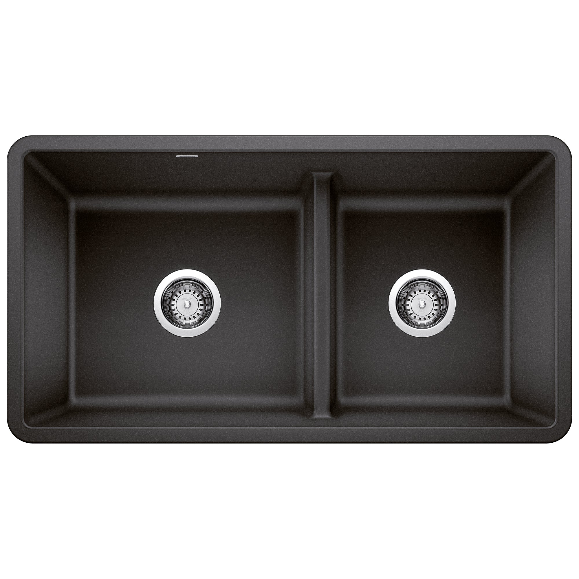 Blanco - 402065 - Precis SILGRANIT 33" 60/40 Reversible Double Bowl Undermount Kitchen Sink with Low Divide - Anthracite