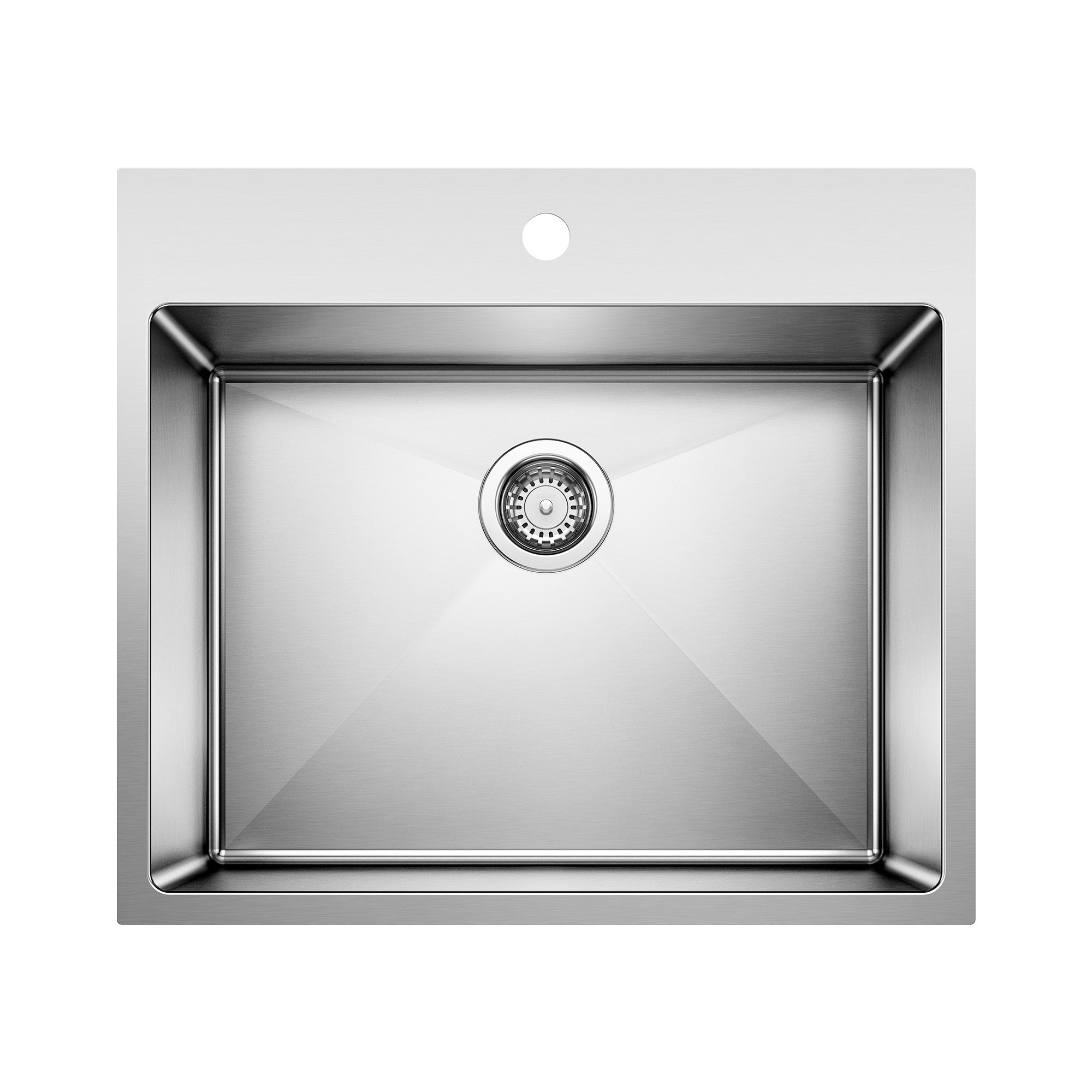 Blanco - 401802 - Quatrus R15 25" Single Bowl Dual Mount Stainless Steel Laundry Sink - Satin Polish