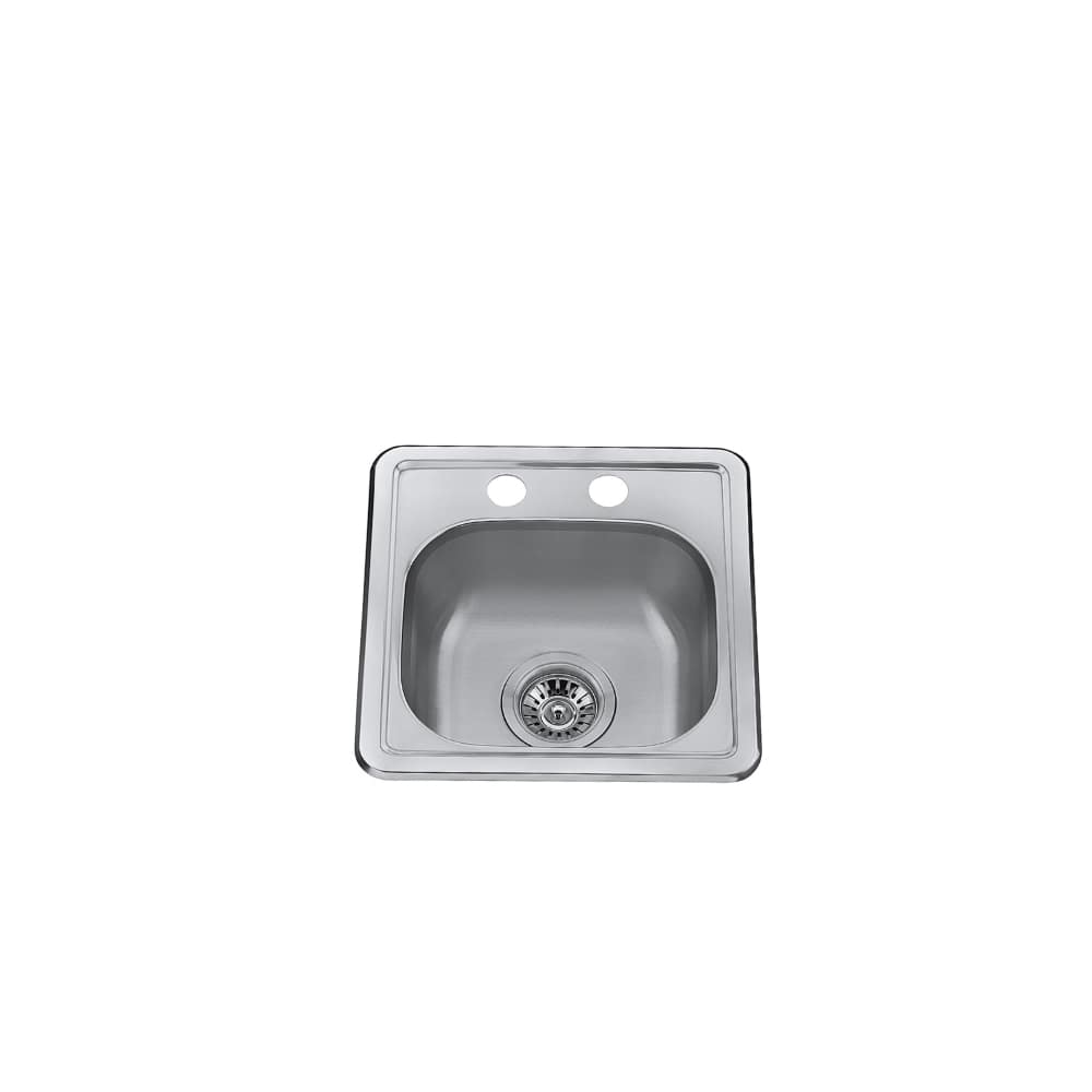 15" Drop-In Single-Bowl Stainless Steel Bar / Prep Sink with Strainer - CraftX CXTS1506-2