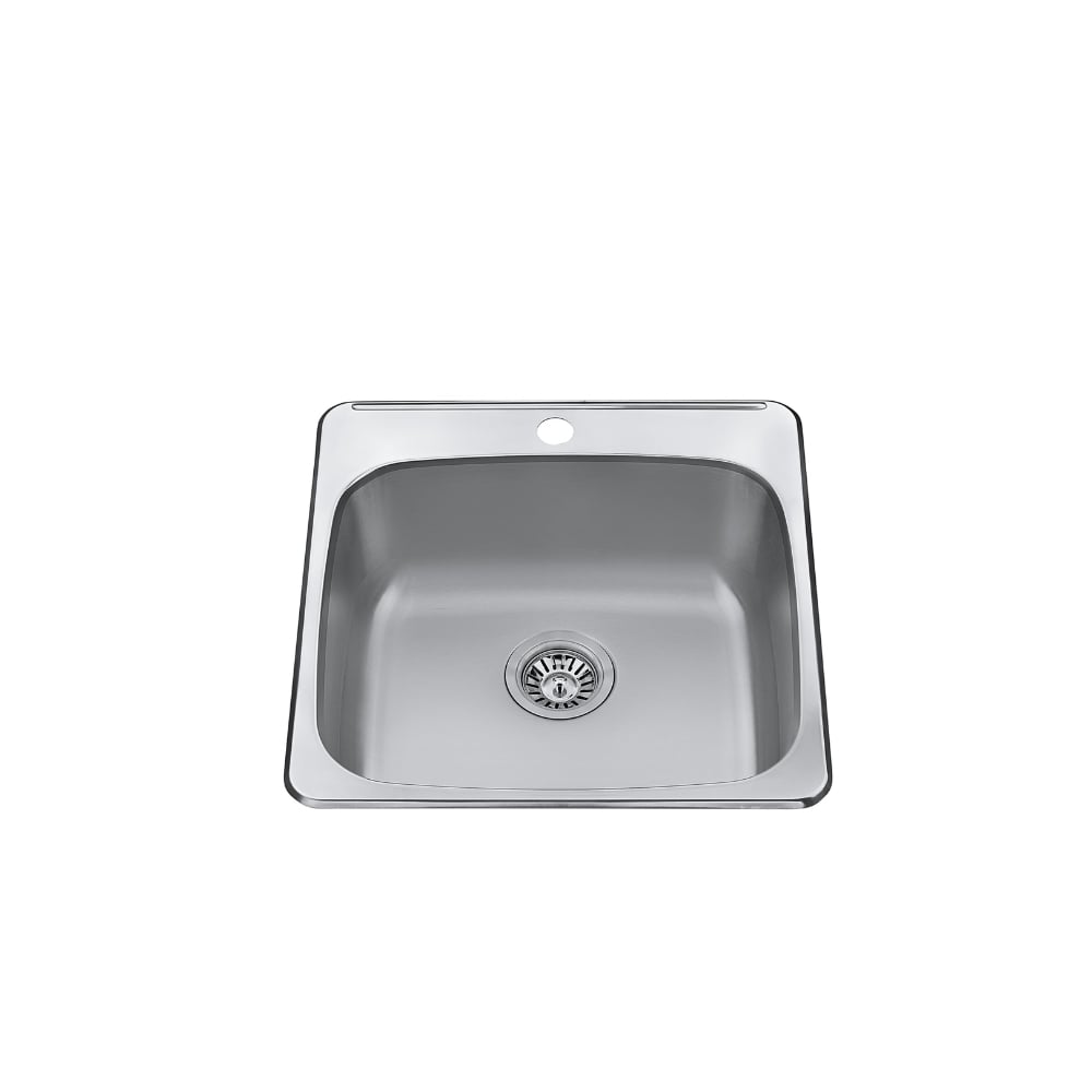20" Drop-In Single-Bowl Stainless Steel Kitchen Sink with Strainer - CraftX CXTS2010-1