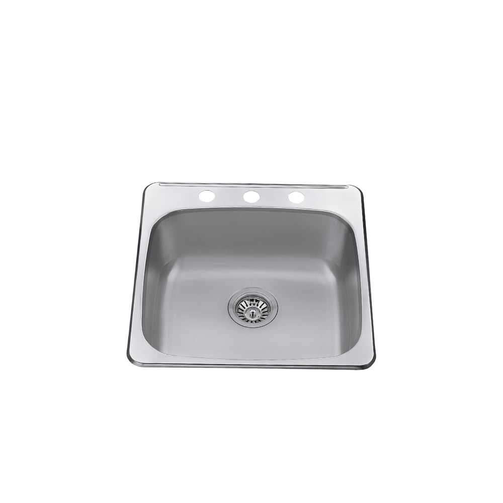 20" Drop-In Single-Bowl Stainless Steel Kitchen Sink with Strainer - CraftX CXTS2010-3