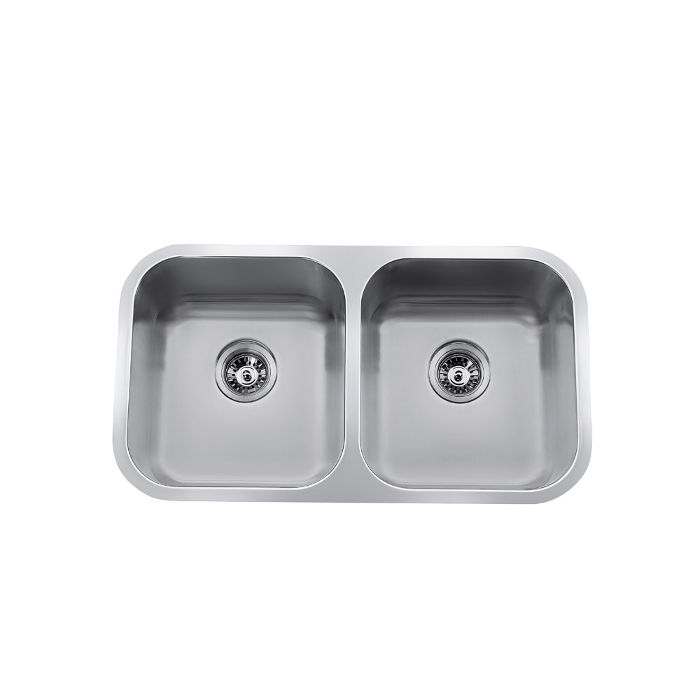 32" Undermount Double-Bowl Stainless Steel Kitchen Sink with Strainer - CraftX CXUD775