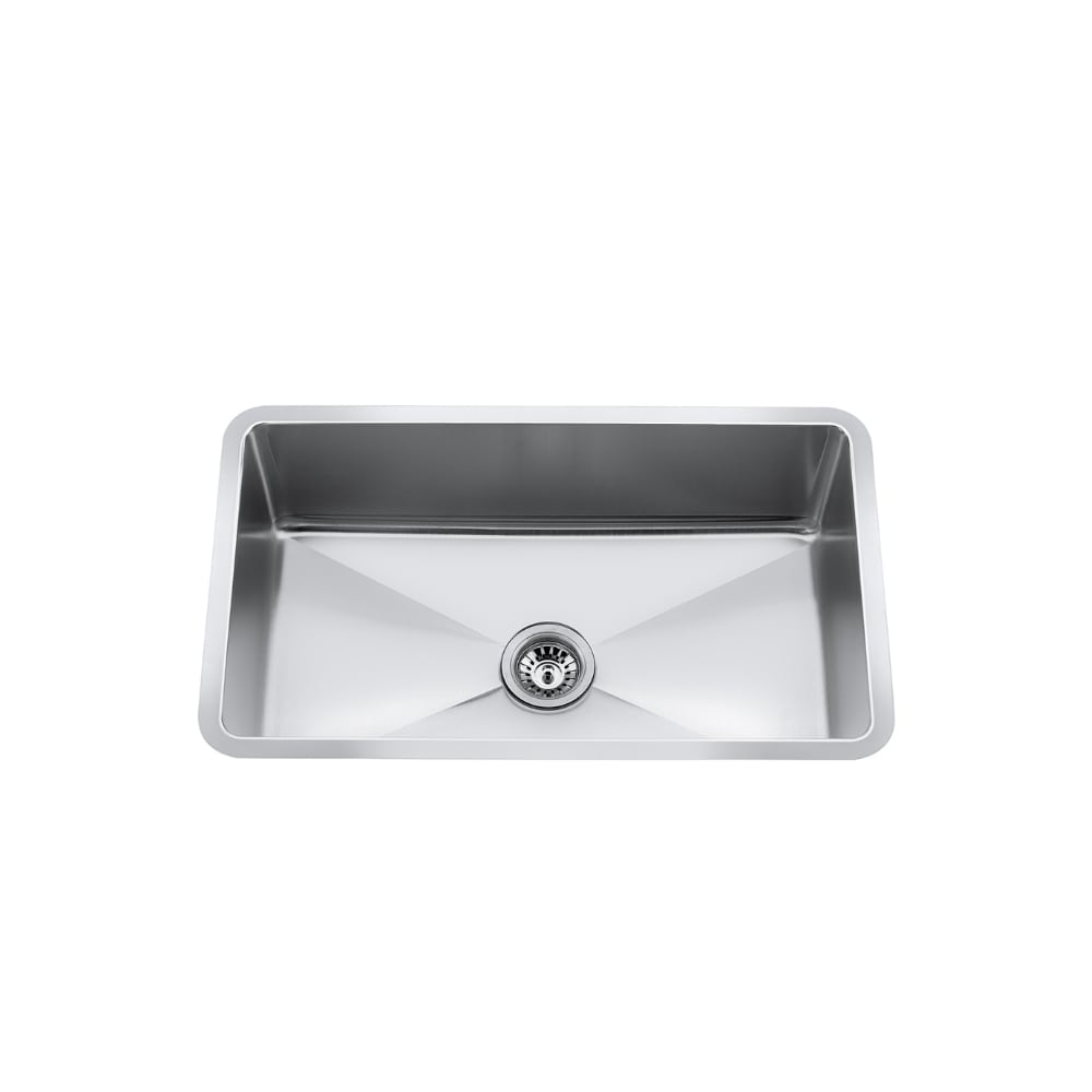30" Undermount Small-Radius Single-Bowl Stainless Steel Kitchen Sink with Strainer - CraftX CXUSK3018