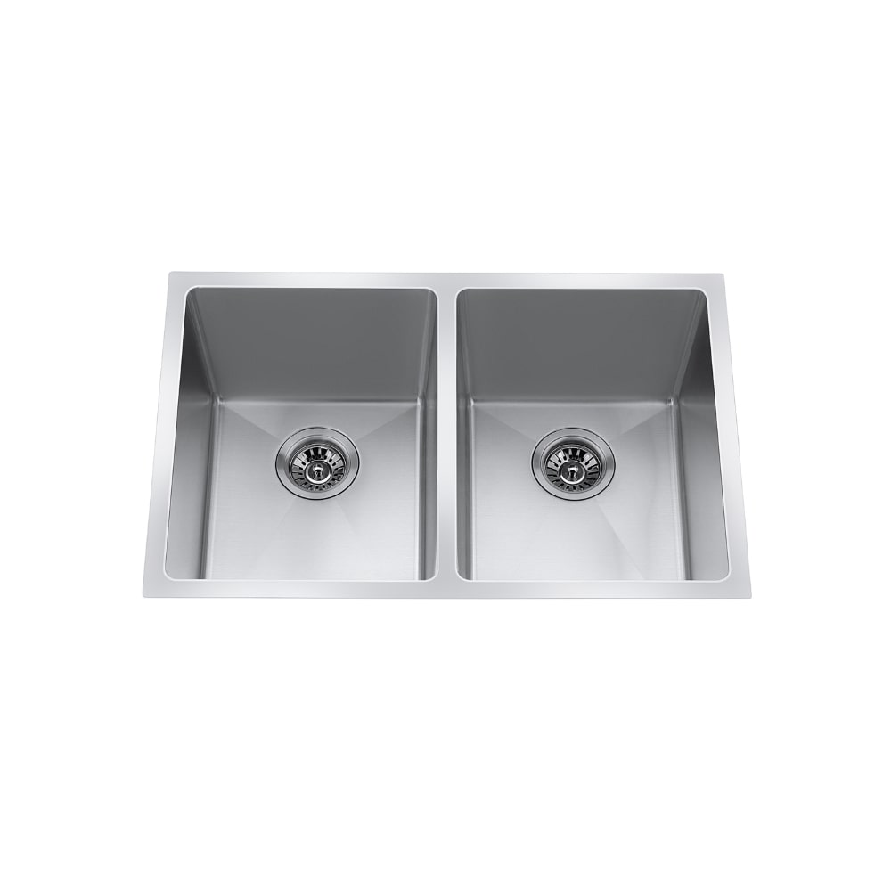 29" Undermount Near-Zero-Radius Double-Bowl Stainless Steel Kitchen Sink with Strainer - CraftX CXZD882