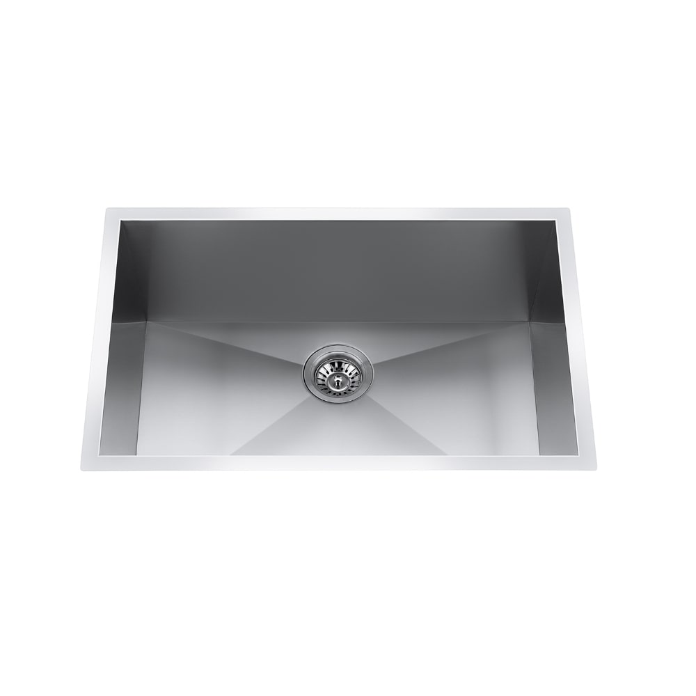 29" Undermount Zero-Radius Single-Bowl Stainless Steel Kitchen Sink with Strainer - CraftX CXZS772