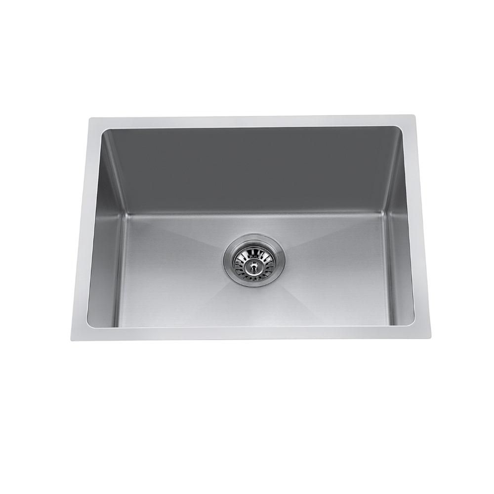 24" Undermount Near-Zero-Radius Single-Bowl Stainless Steel Kitchen Sink with Strainer - CraftX CXZS884