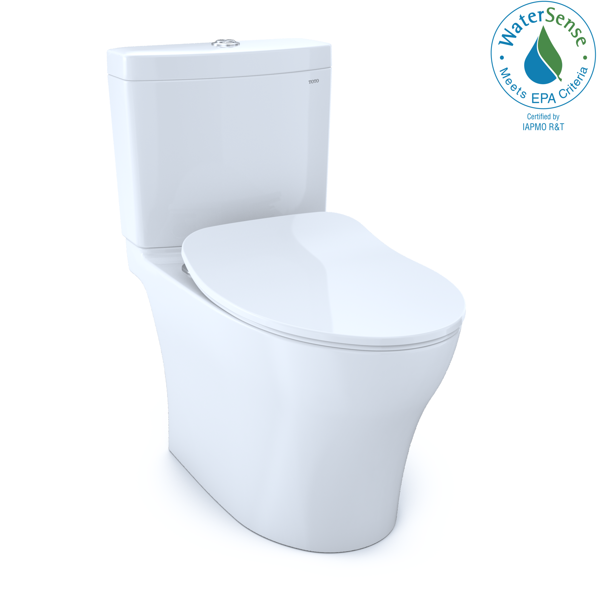 TOTO Aquia IV Two-Piece Elongated Dual Flush 1.28 and 0.9 GPF Toilet with CEFIONTECT and SoftClose Seat, WASHLET+ Ready, Cotton White - MS446234CEMFGN#01