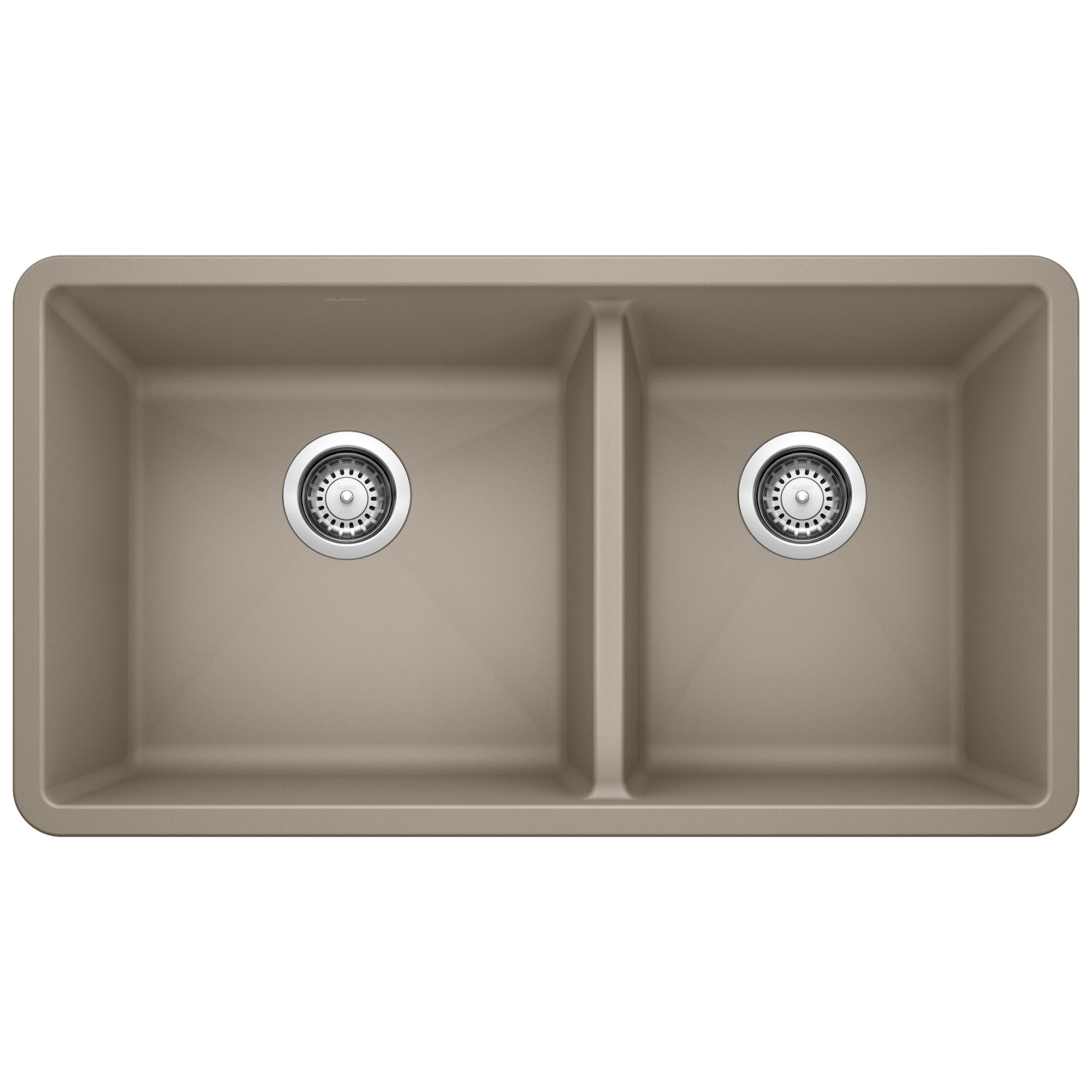 Blanco - 401142 - Precis SILGRANIT 33" 60/40 Double Bowl Undermount Kitchen Sink - Truffle