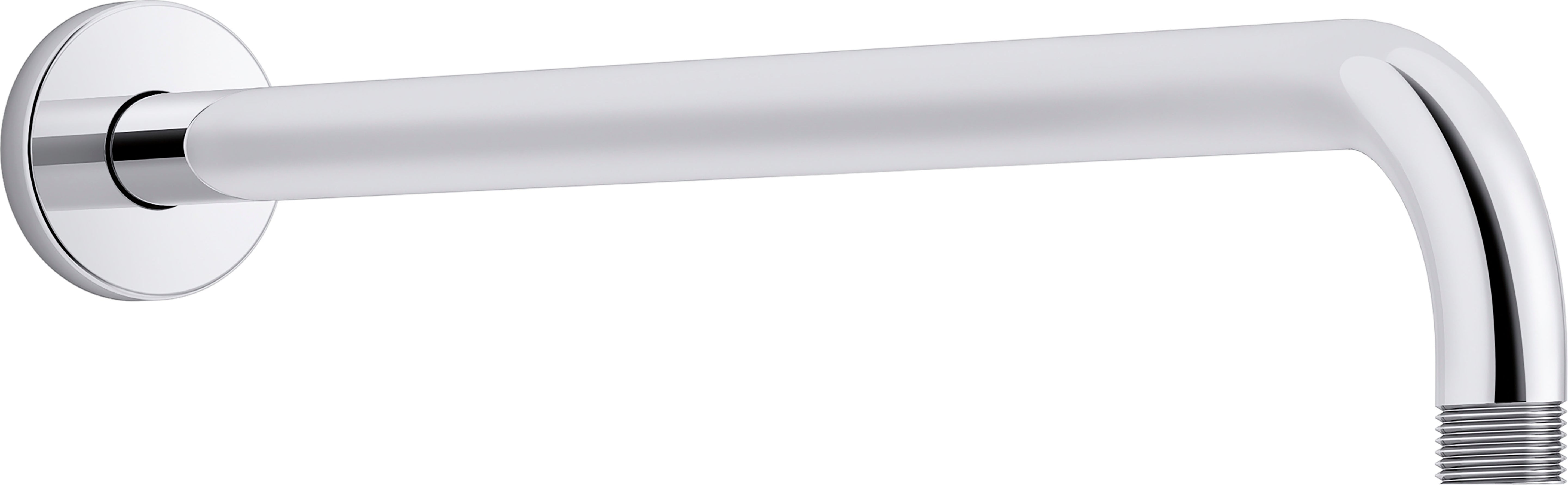 Statement 19" wall-mount single-function rainhead arm and flange