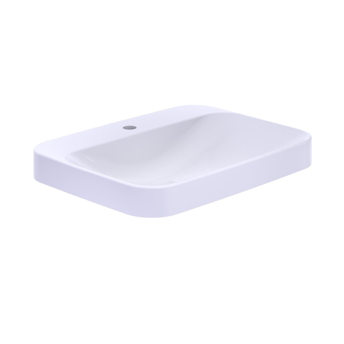 TOTO Arvina Rectangular 23" Vessel Bathroom Sink with CEFIONTECT for Single Hole Faucets, Cotton White - LT416G#01