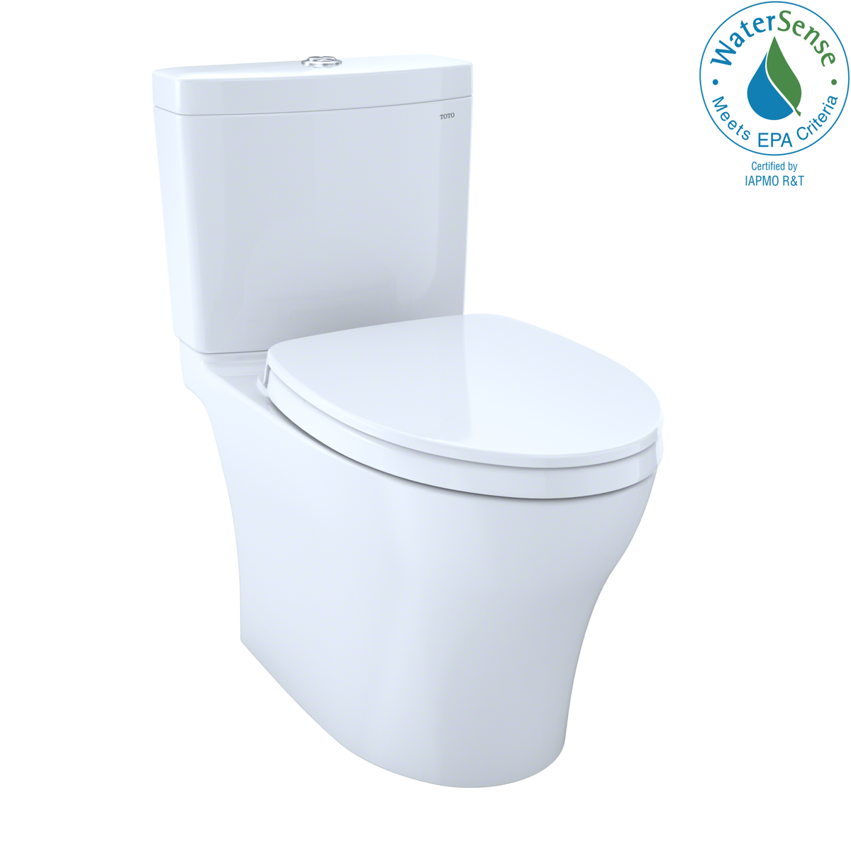 TOTO Aquia IV WASHLET+ Two-Piece Elongated Dual Flush 1.28 and 0.9 GPF Toilet with CEFIONTECT, Cotton White - MS446124CEMGN#01