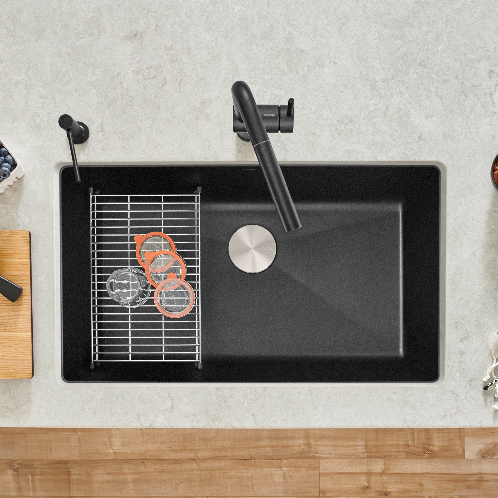 Blanco - 400890 - Precis SILGRANIT 32" Super Single Undermount Kitchen Sink - Anthracite - Beauty Shot 3