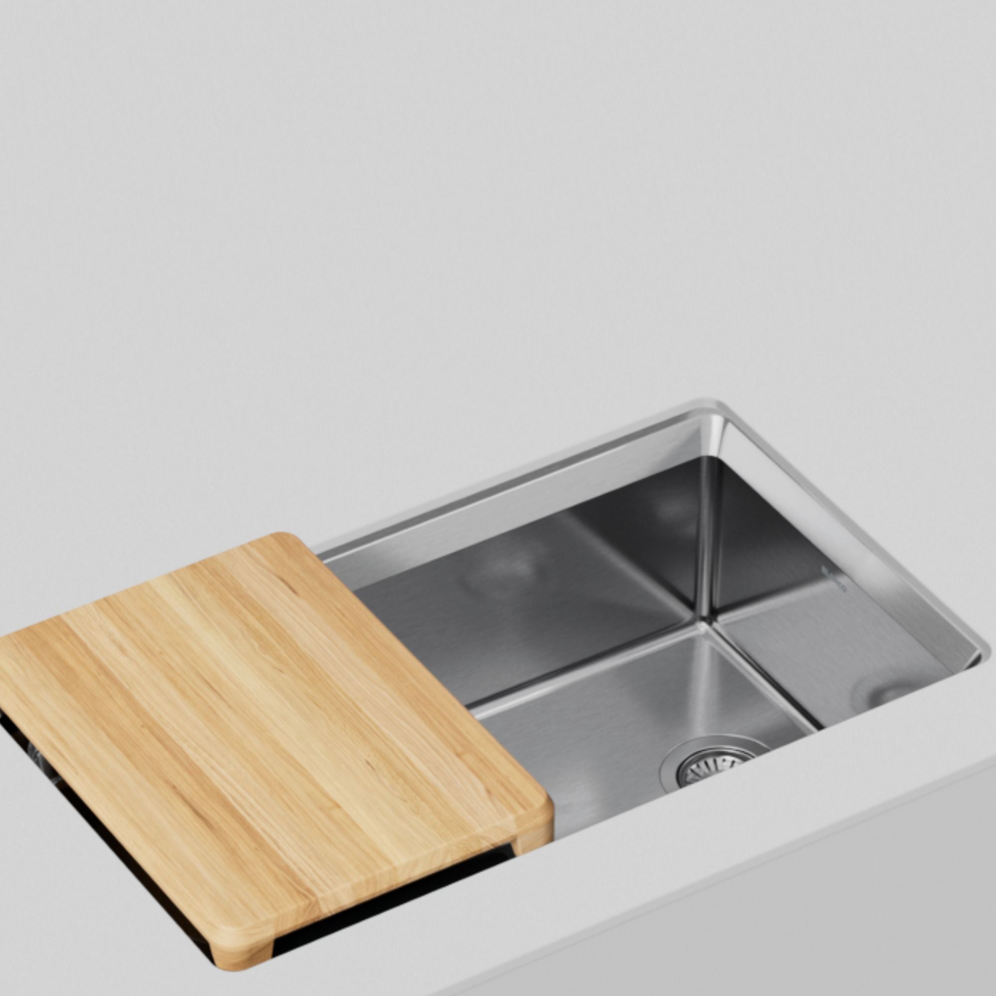 Blanco - 403873 - Inteos 33" Single Bowl Reversible Undermount Stainless Steel Workstation Kitchen Sink - Satin Polish - Beauty Shot 3