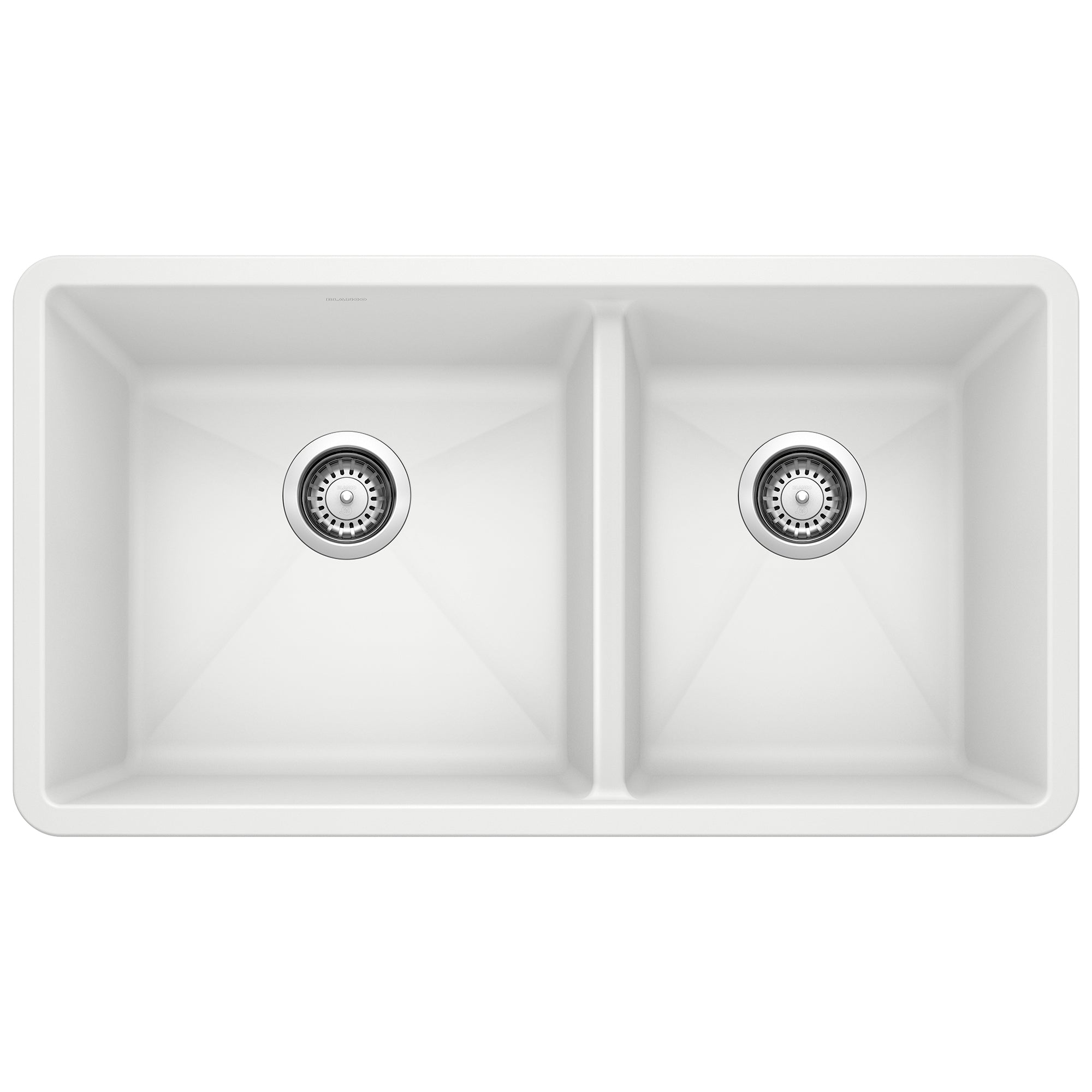 Blanco - 401706 - Precis SILGRANIT 33" 60/40 Double Bowl Undermount Kitchen Sink - White