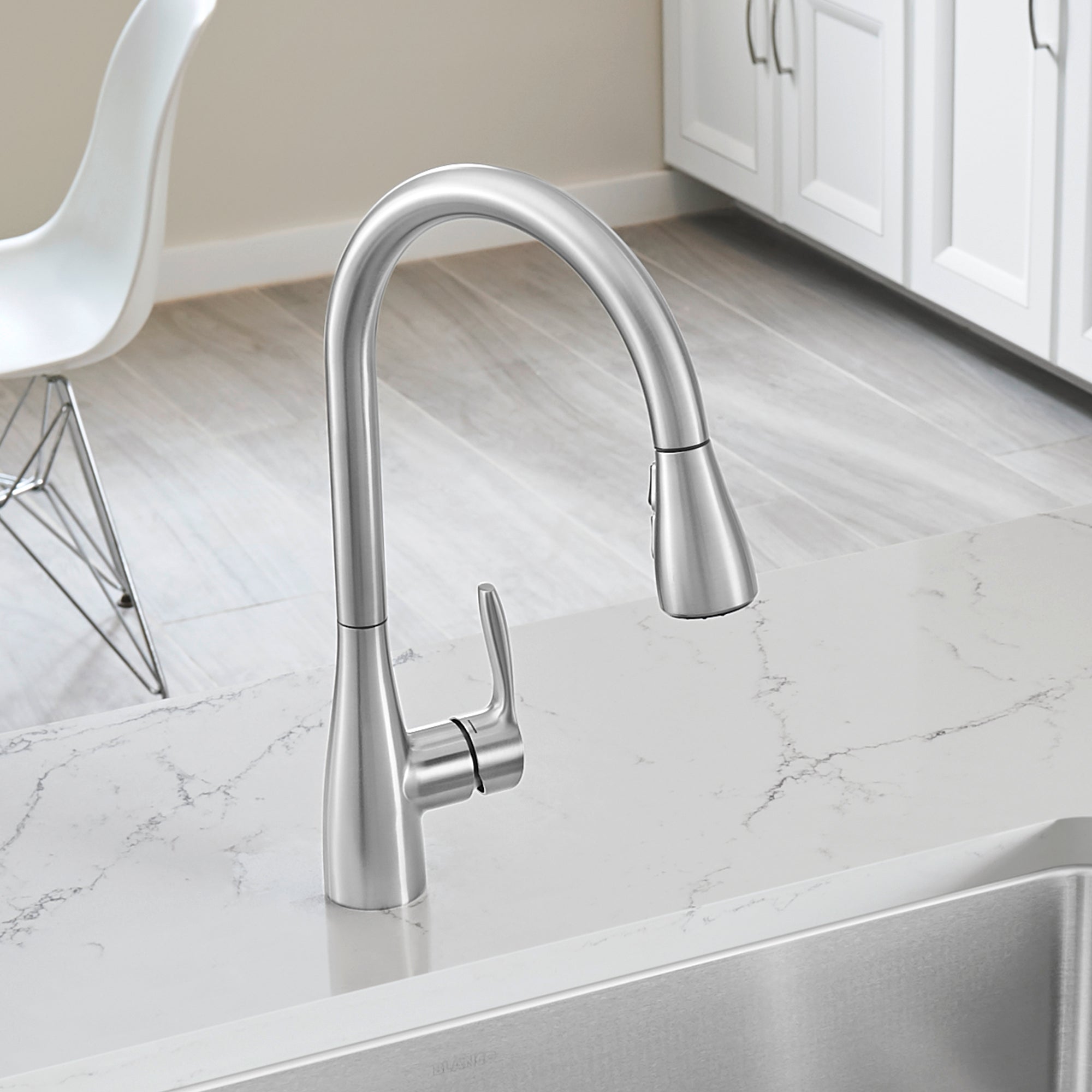 Blanco - 442208 - Atura Pull-Down Dual-Spray Kitchen Faucet - PVD Steel - Beauty Shot 4