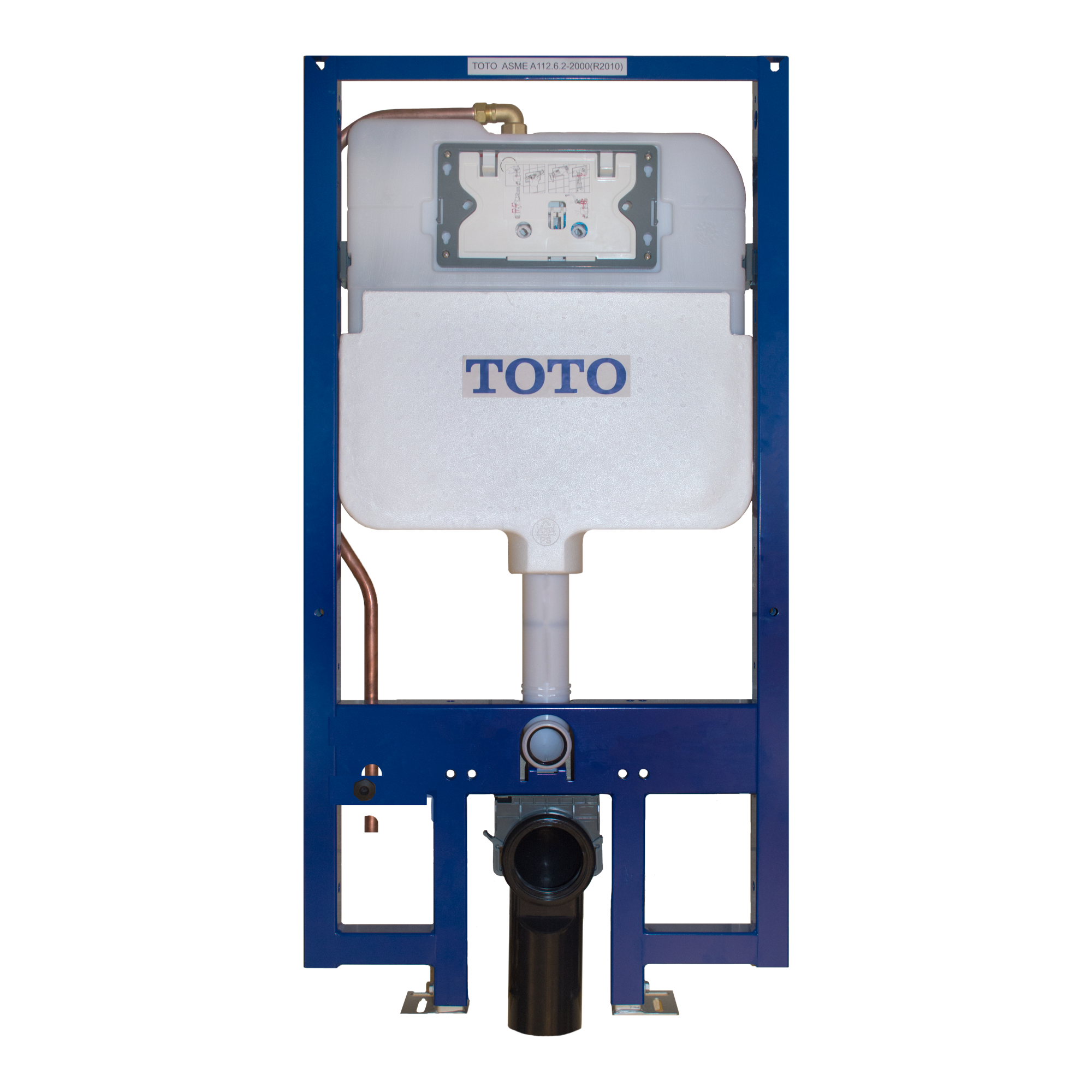 TOTO DuoFit In-Wall Toilet Tank with Dual-Max Dual-Flush 1.28 and 0.9 GPF System with Copper Supply - WT172M