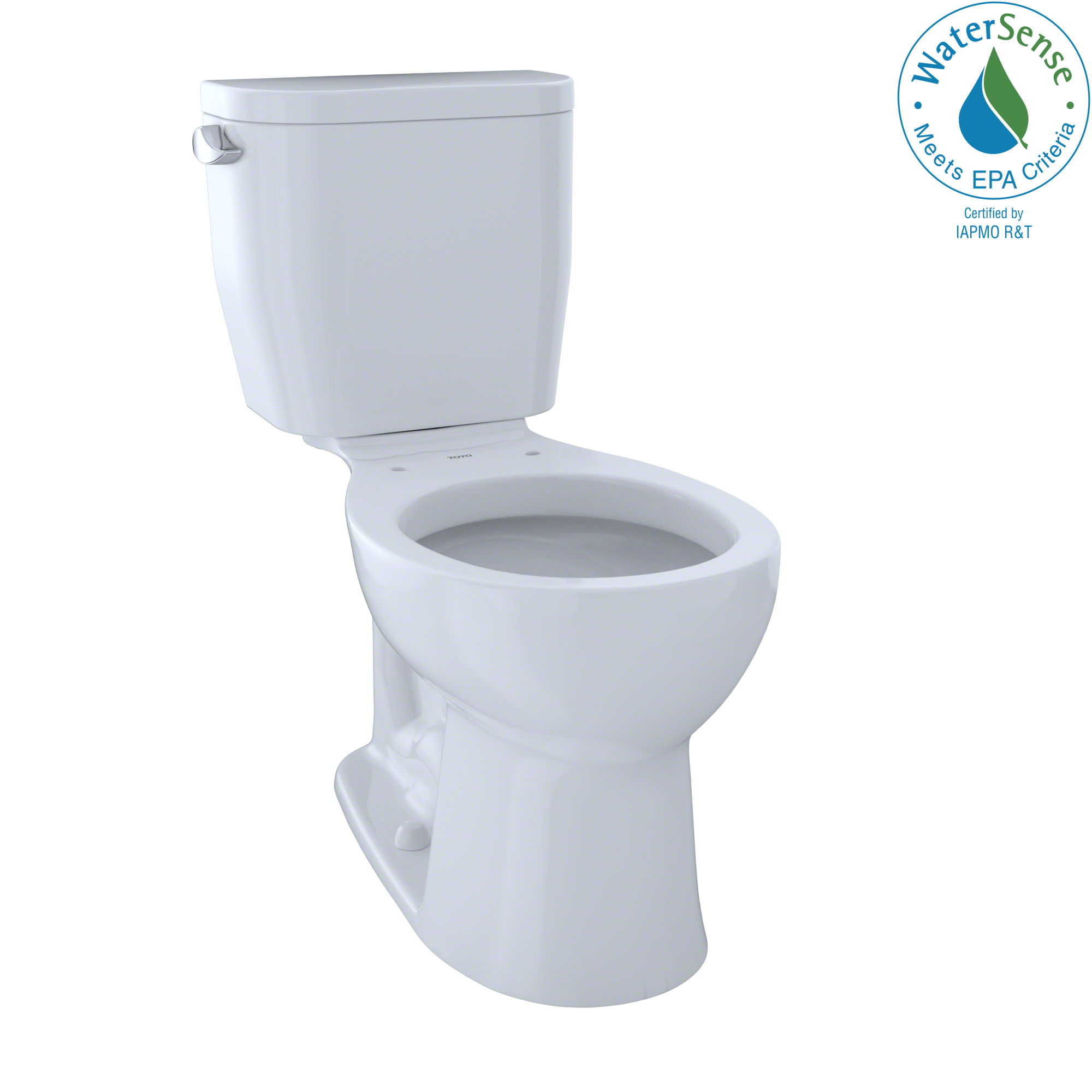 TOTO Entrada Two-Piece Round 1.28 GPF Universal Height Toilet, Cotton White - CST243EF#01