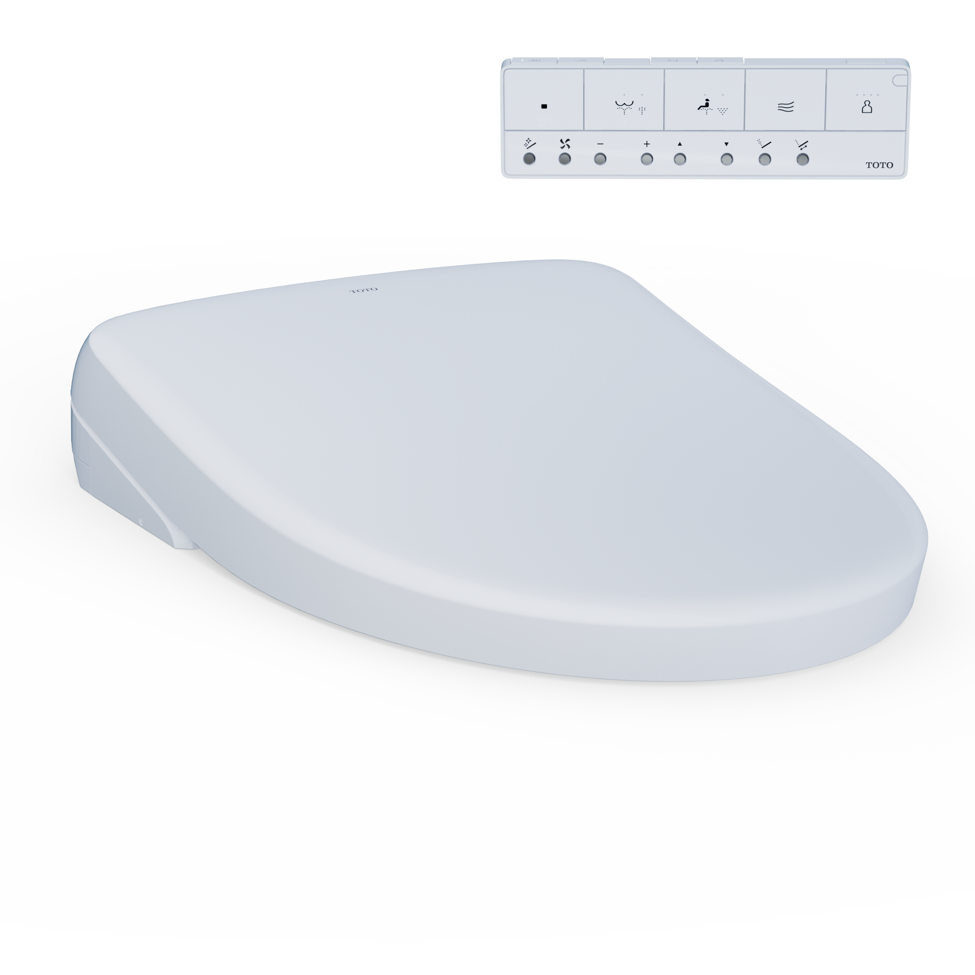 TOTO S7 WASHLET+ Electronic Bidet Toilet Seat with EWATER+ Bowl and Wand Cleaning and Contemporary Lid, Elongated, Cotton White - SW4726AT40#01